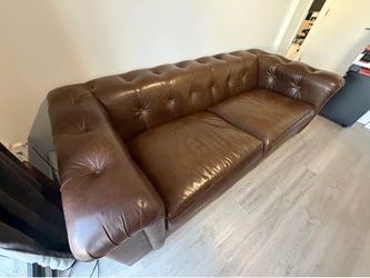 Bernhardt Townhouse 94” Leather Sofa Luxury Designer Couch
