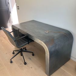 Lazar Desk, Plain Zinc By Noir - Industrial Style