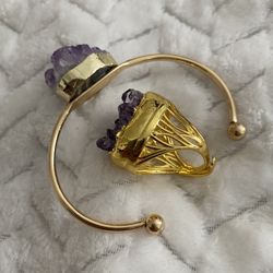 Raw Amethyst Ring Or Bangle 