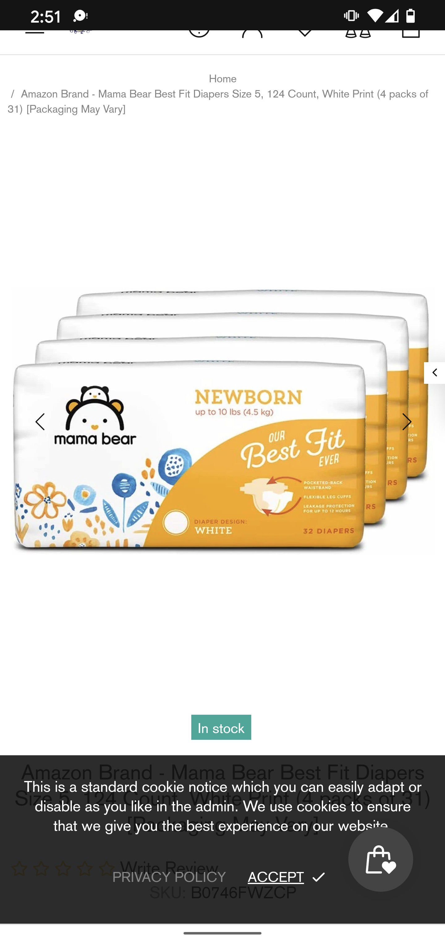 Moma bear newborn diapers, 2 packs