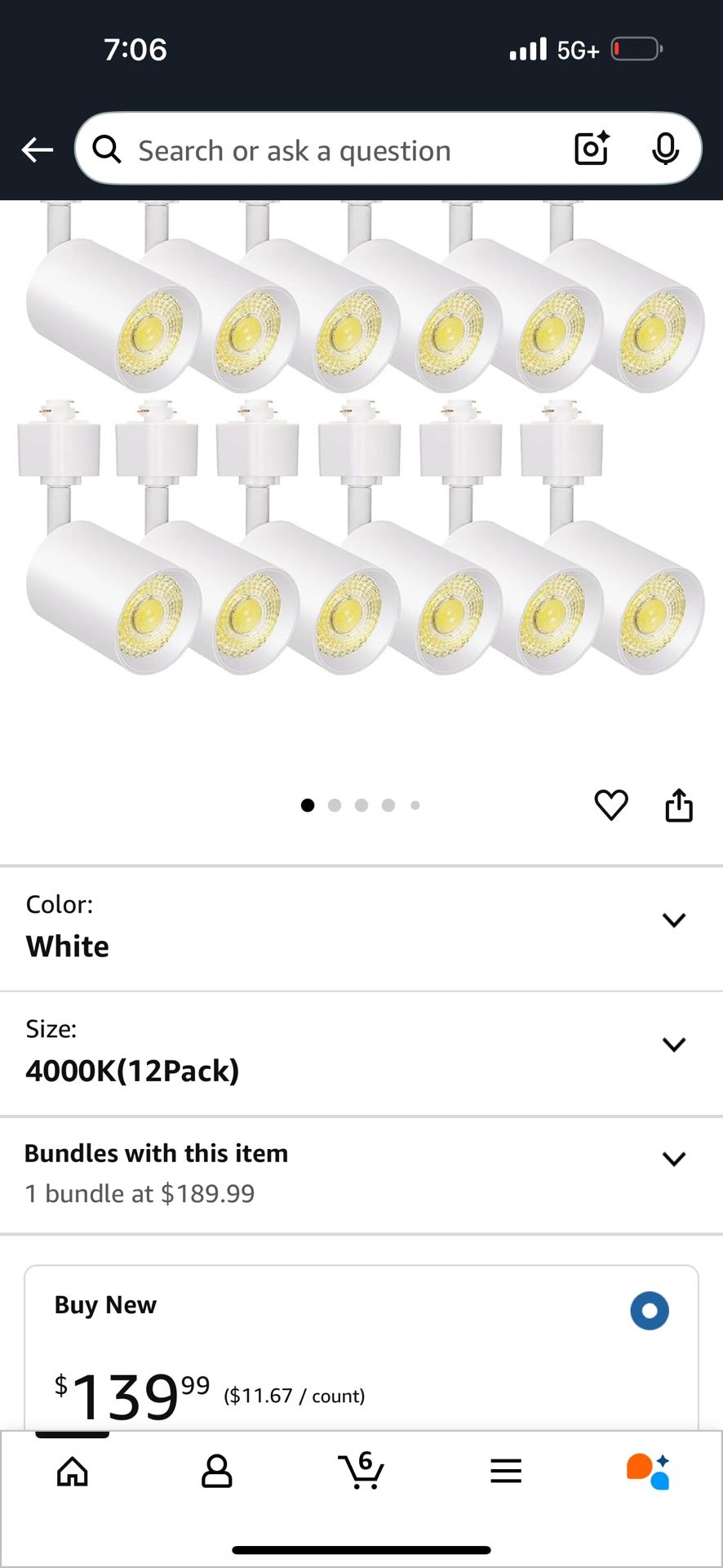VANoopee 12-pack 10W Dimmable Led Track Lighting Heads