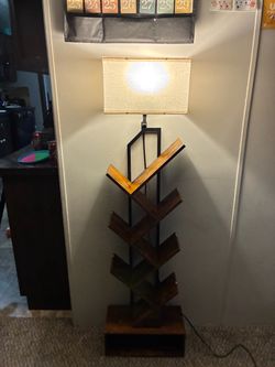 Book shelf with lamp