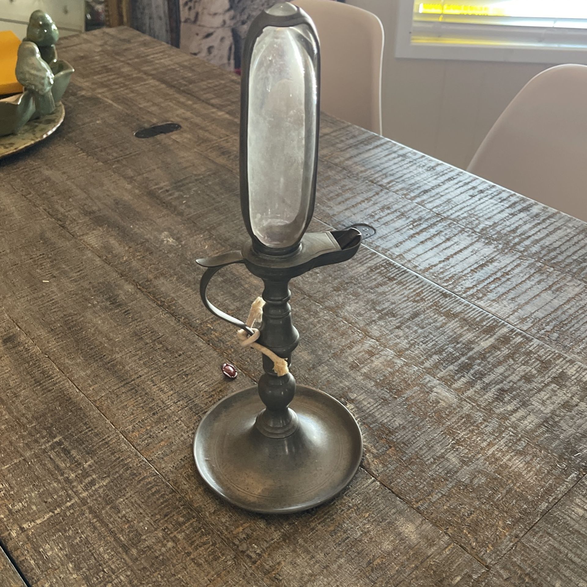 Pewter Antique Timekeeper, Was Used With Whale Oil