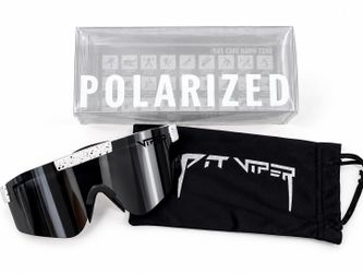 BRAND NEW   PIT VIPER WHITE FRAME  BLACK SUNGLASSES WITH CASE AND BLACK DUST CASE