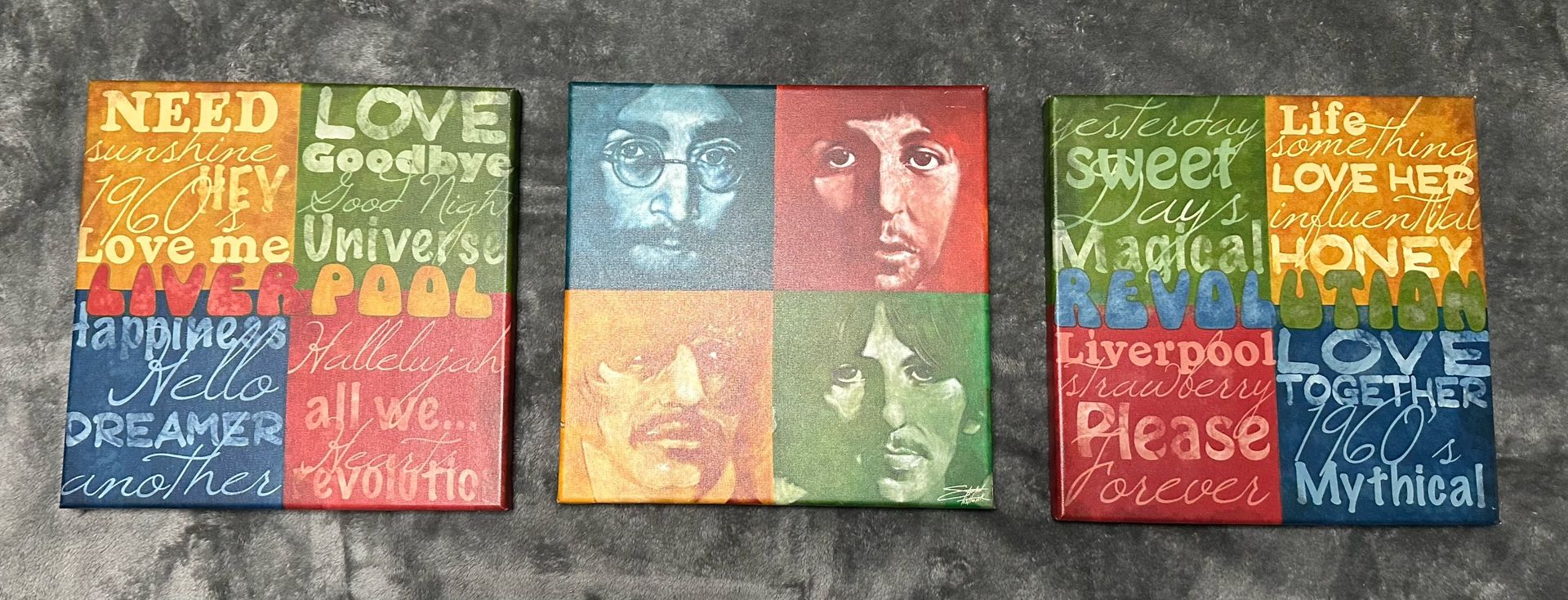 "Beatles - The 4" by Stephen Fishwick Canvas Prints