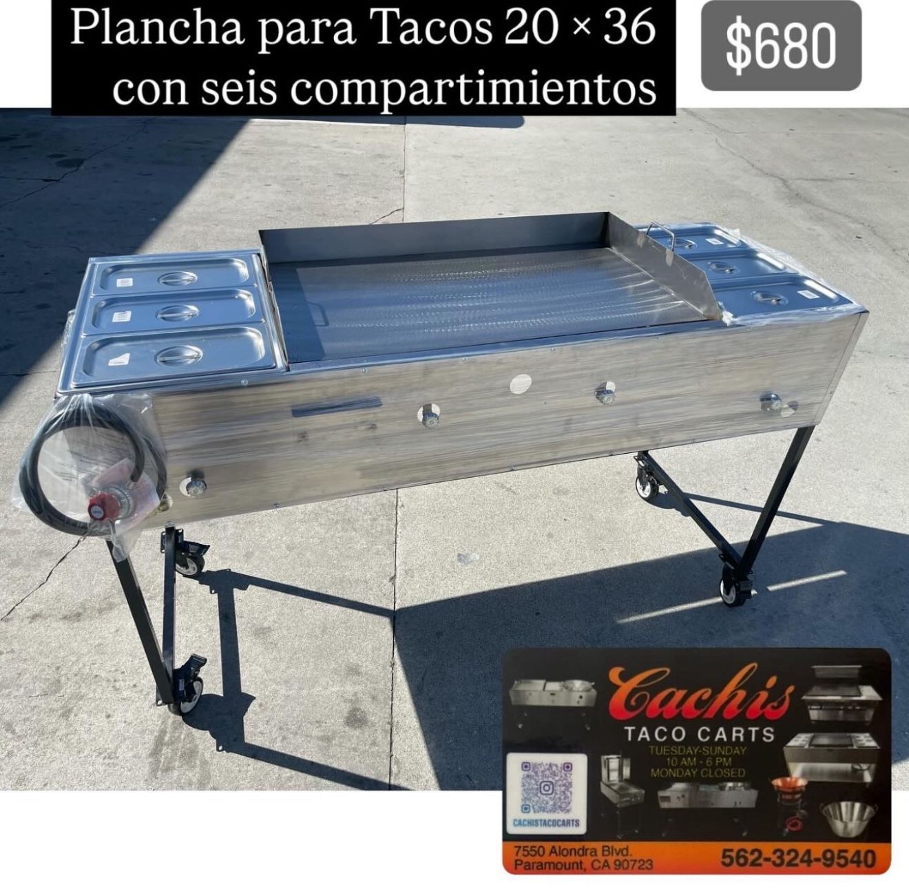 Catering Cart/ Farmers Market Grill/ Taco Cart/ Plancha I Para Manter Comida Caliente
