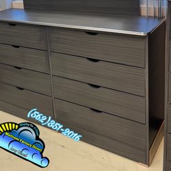 Nueva Grey / Silver Eight Drawer Dresser Install Included 