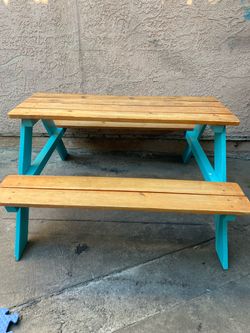 Kids Wooden Picnic Table with Bench
