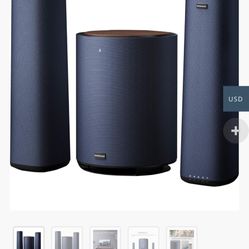 MAMBASANKE Wired Split Speaker, 5.1 Virtual Surround Sound, Home Cinema Speaker, Deep Bass, Wireless Bluetooth, Multi Device for AUX/COX/OPT/USB/BT, U