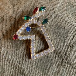Vintage Reindeer Rhinestone Brooch 