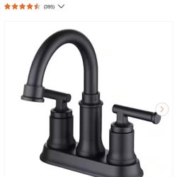 Oswell 4 in. Centerset 2-Handle High-Arc Bathroom Faucet in Matte Black