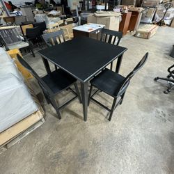 Mainstays 5 Piece Mission Style Counter Height Dining Set, Black Color for Kitchen and Dining