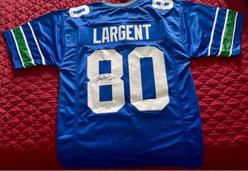 Steve Largent signed XL Seahawk uniform made in Philadelphia