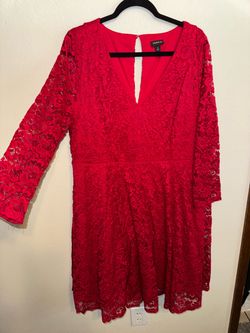 Red lace party dress