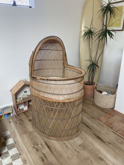 Vintage Rattan Bassinet