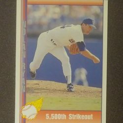 1991 Pacific Nolan Ryan Texas Rangers 5,500th Strikeout #192 Heat Express HOF Hall Of Fame Pitcher Baseball Card Vintage Collectible Sports MLB