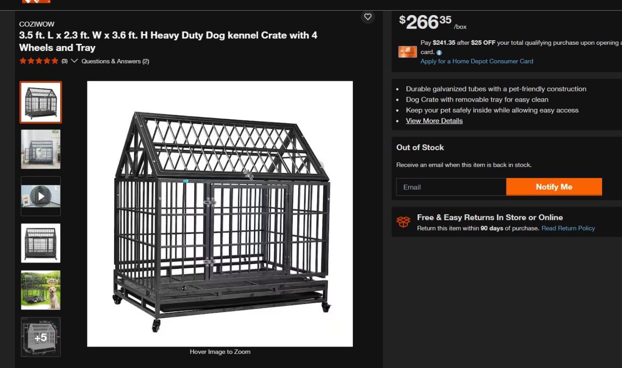 Heavy Duty For 70+lb Dog Crate