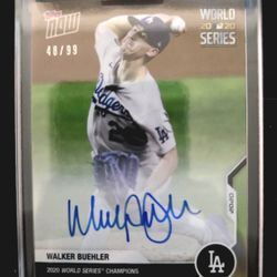 2020 Topps Now Walker Buehler LA Dodgers World Series  Auto 48/99