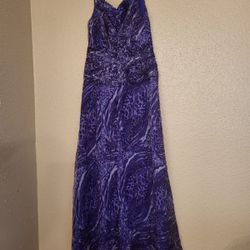 Tadashi Collection Sleeveless Purple Chiffon Long Dress.  Size 6
