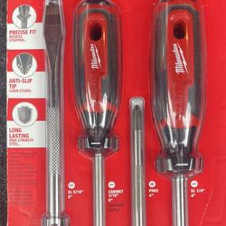 MILWAUKEE 4PCS Cushion Grip Screwdrivers Milwaukee Cushion Grip Screwdriver Set Milwaukee Tools 