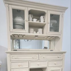 Server and Hutch, China Cabinet (Antique White)
