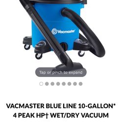 VACMASTER BLUE LINE 10-GALLON* 4 PEAK HP† WET/DRY VACUUM WITH DETACHABLE BLOWER VBVA1010PF