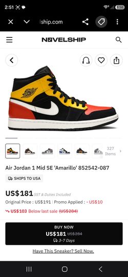 Like new Air Jordan 1 Mid SE 'Amarillo'