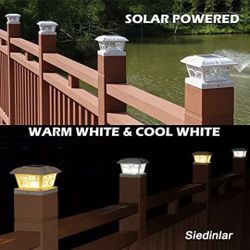 4 Pack Outdoor Flame Light Solar Post Deck Fence Cap 4x4/5x5 Bright Light