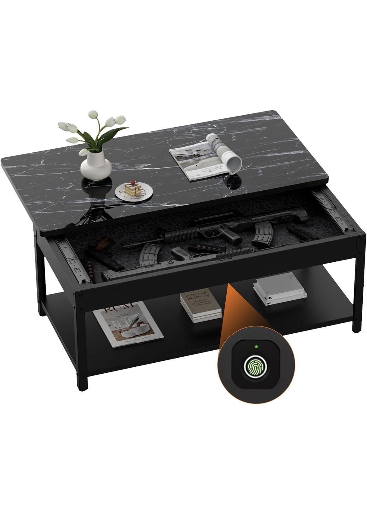 Gun Table Safe with Biometric Lock