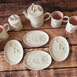 Rae Dunn Whimsy Home by Magenta Easter Bunny Tea Set