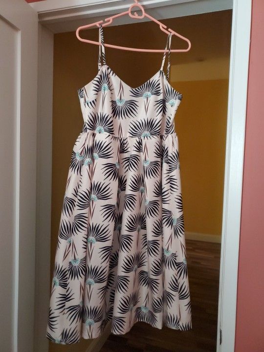 EUC Vintage Mid Century Print MAAC London Dress Empire Waist Low Back