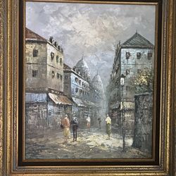 Large Painting Signed Framed