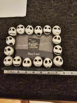 DISNEY Tim Burton The Nightmare Before Christmas 3D Jack Skeleton Face 4x6 Frame