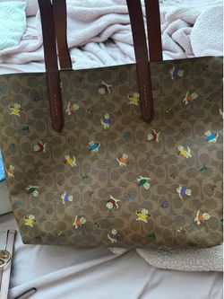 Coach cat print tote