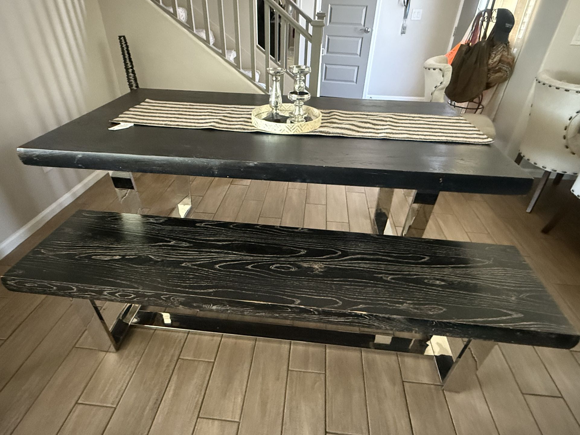 Beautiful Black Table And Bench