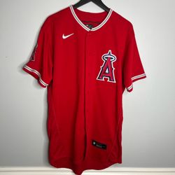 Anaheim Angels Jersey Mens 44 Large Red Nike Engineered Baseball Los Angeles
