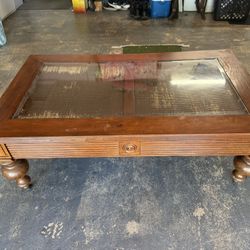 Glass Top Coffee Table With Drawers