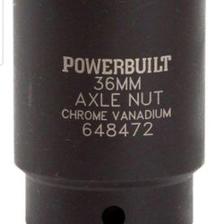 Powerbuilt 36mm 1/2" Drive Deep Socket For Axle Nut