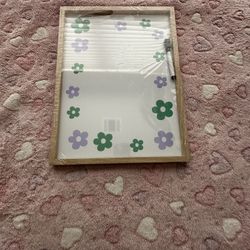 white board with flowers 12inx16in