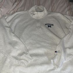 Heavy duty  Classic Champion 3/4 zip up  MICHIGAN  Sweater size XXL