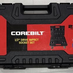 COREBILT 1/2" Drive Impact Socket Set – 23 Pieces (SAE & MM) 