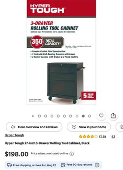 Hyper Tough 27" 3-Drawer Rolling Tool Cabinet (Brand New in Box)