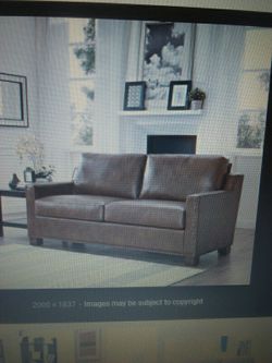 Dorel living industrial faux leather sofa ,brown ( new in box)