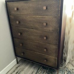 West Elm 5 Drawer Dresser Cognac Finish