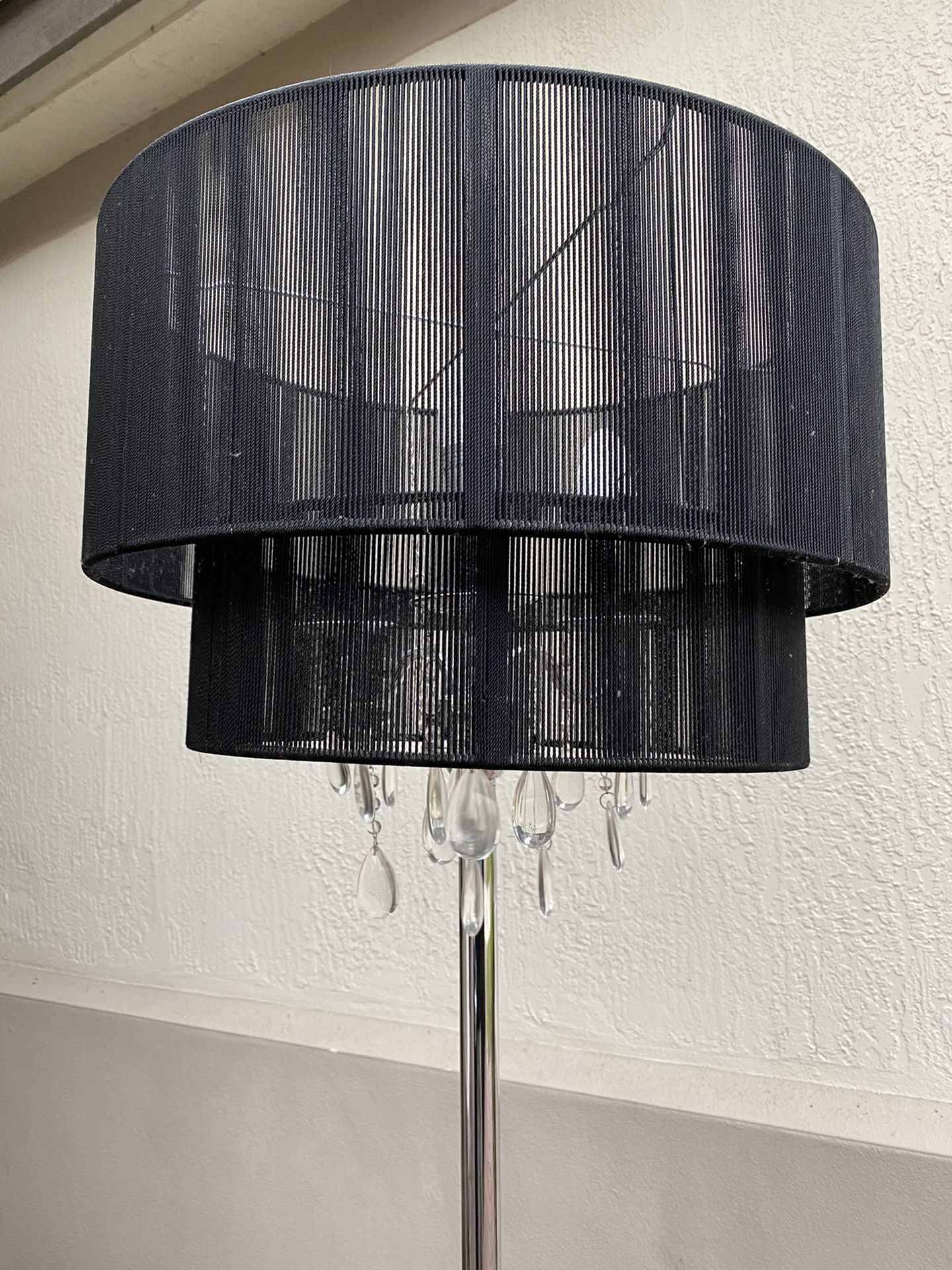 2 tiered lamp. Black with crystals