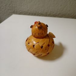 Hand Woven Straw Bird Figurine
