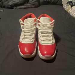 Jordan Air Jordan 11 Cherry Red White High Top Lace Up Athletic Sneaker Men