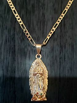 1pc Fashionable  Gold Plated Virgin Mary Necklace, Purse, Tote Bag , Virgen de Guadalupe , Will Meet In The I.E & San Bernardino Areas
