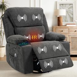 Recliner Chair Power Control, Living Room Nursery Rocking Chair and Glider, Massage Swivel Reclining Furniture for Small Spaces, Bedroom, RVS, Lounge