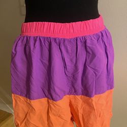 Pinwheels 100% nylon neon shorts size L